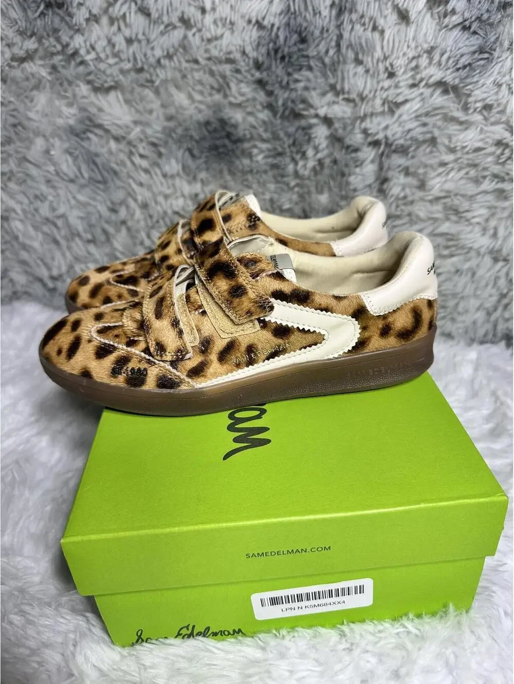 Sam Edelman Talia Brown Leo Print Sneakers Size 6 - Picture 4 of 9